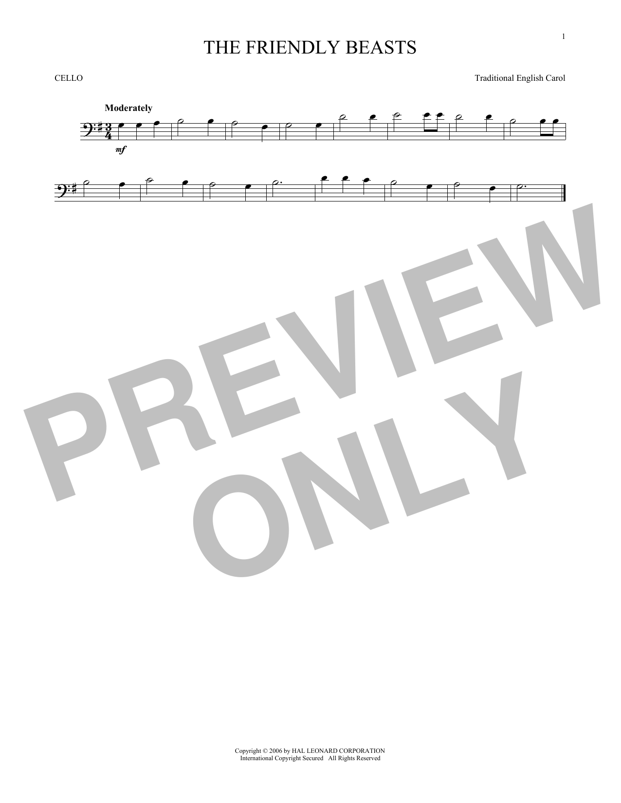 Download Traditional Carol The Friendly Beasts Sheet Music