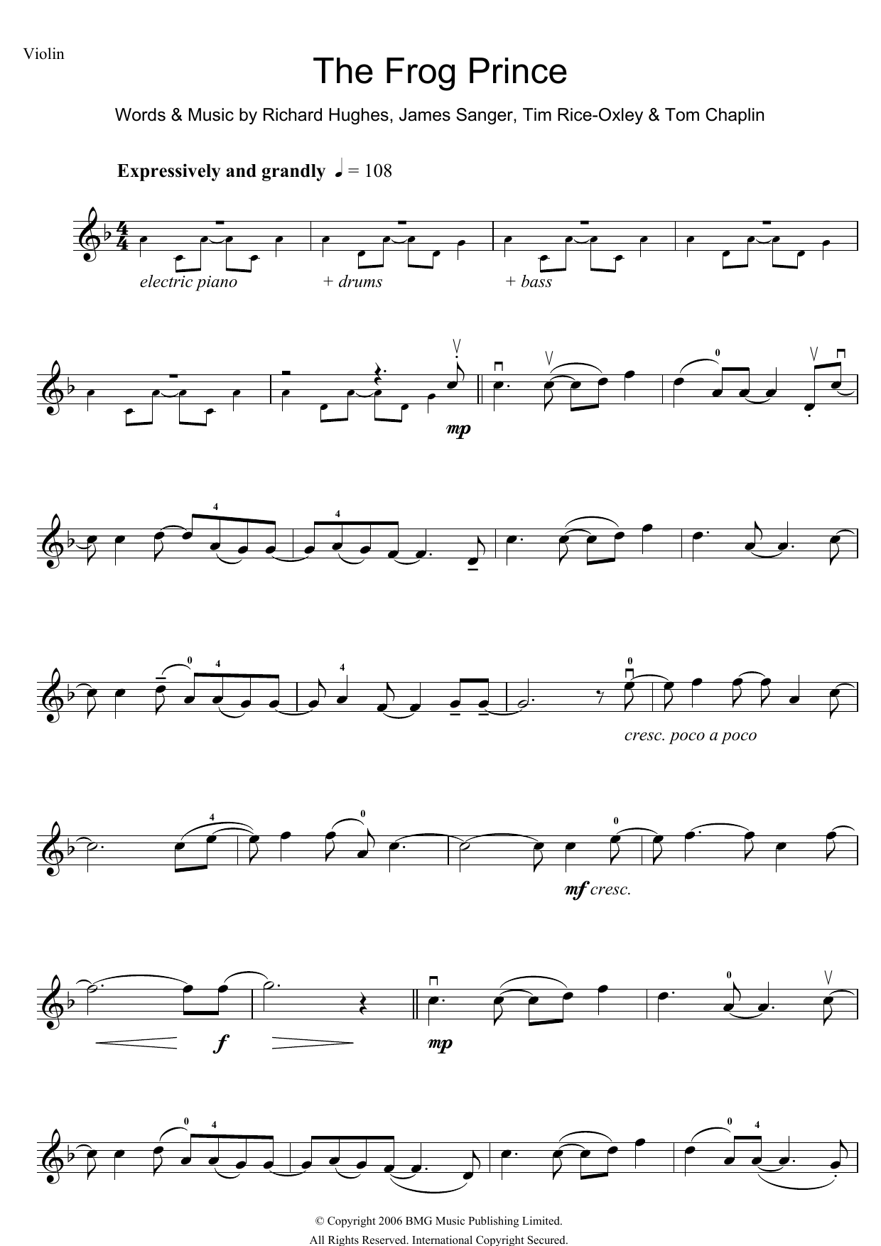 Download Keane The Frog Prince Sheet Music