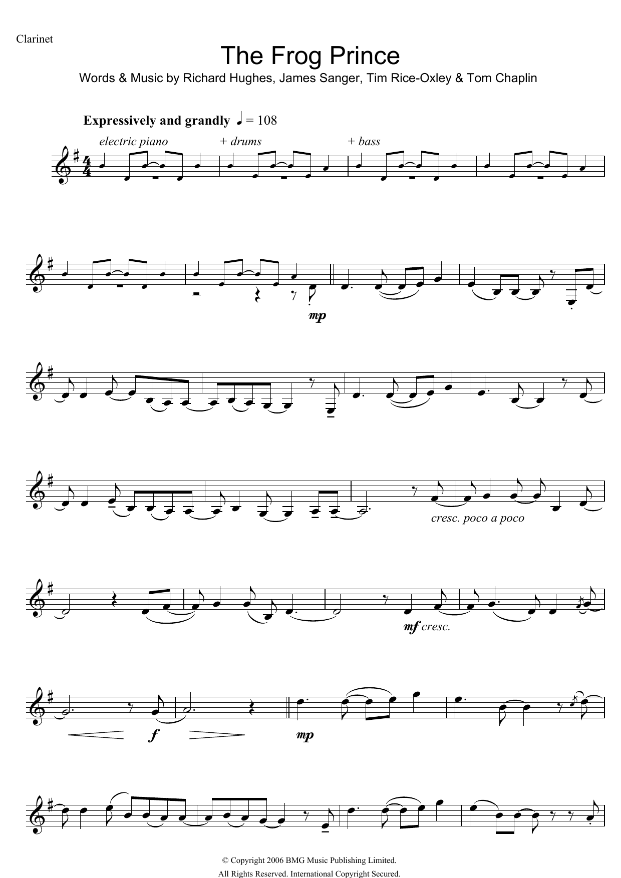 Download Keane The Frog Prince Sheet Music