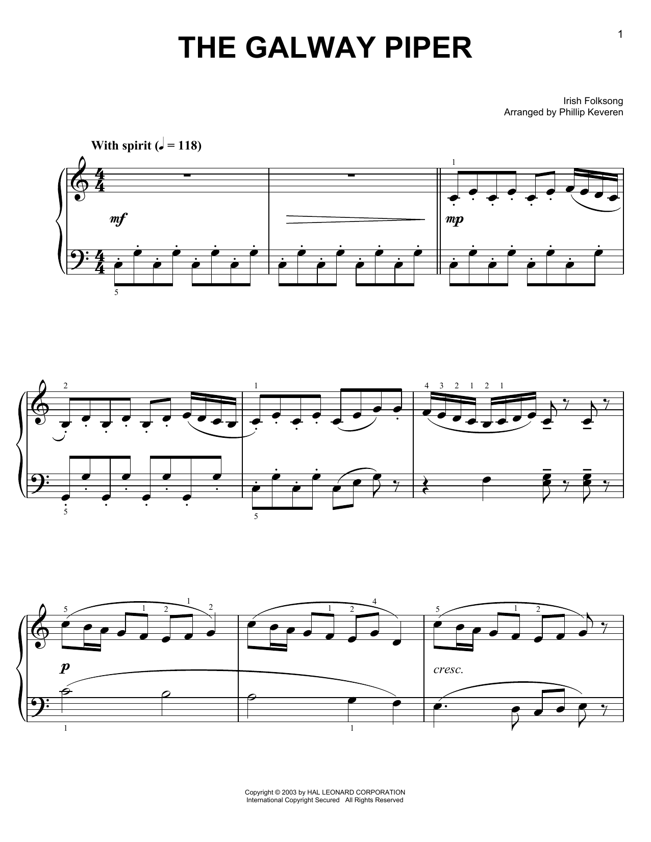 Download Irish Folksong The Galway Piper Sheet Music