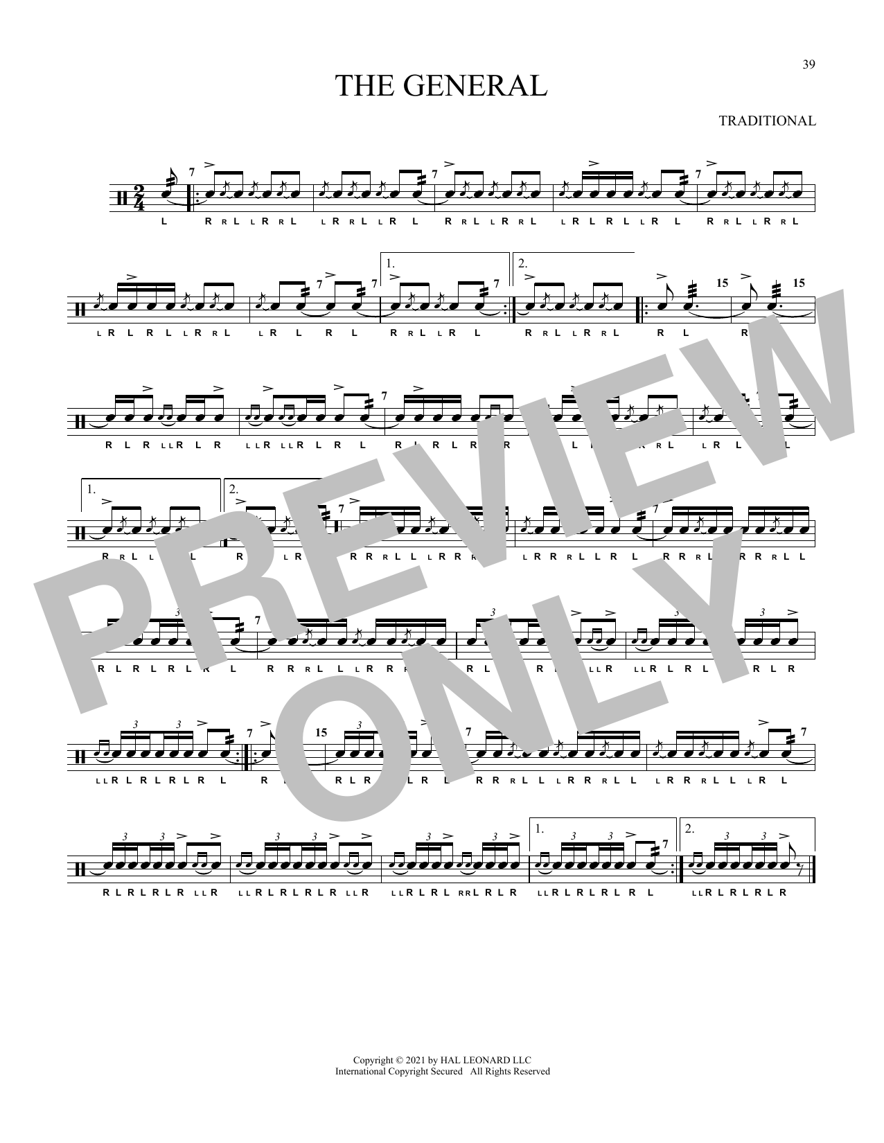 Download Traditional The General Sheet Music
