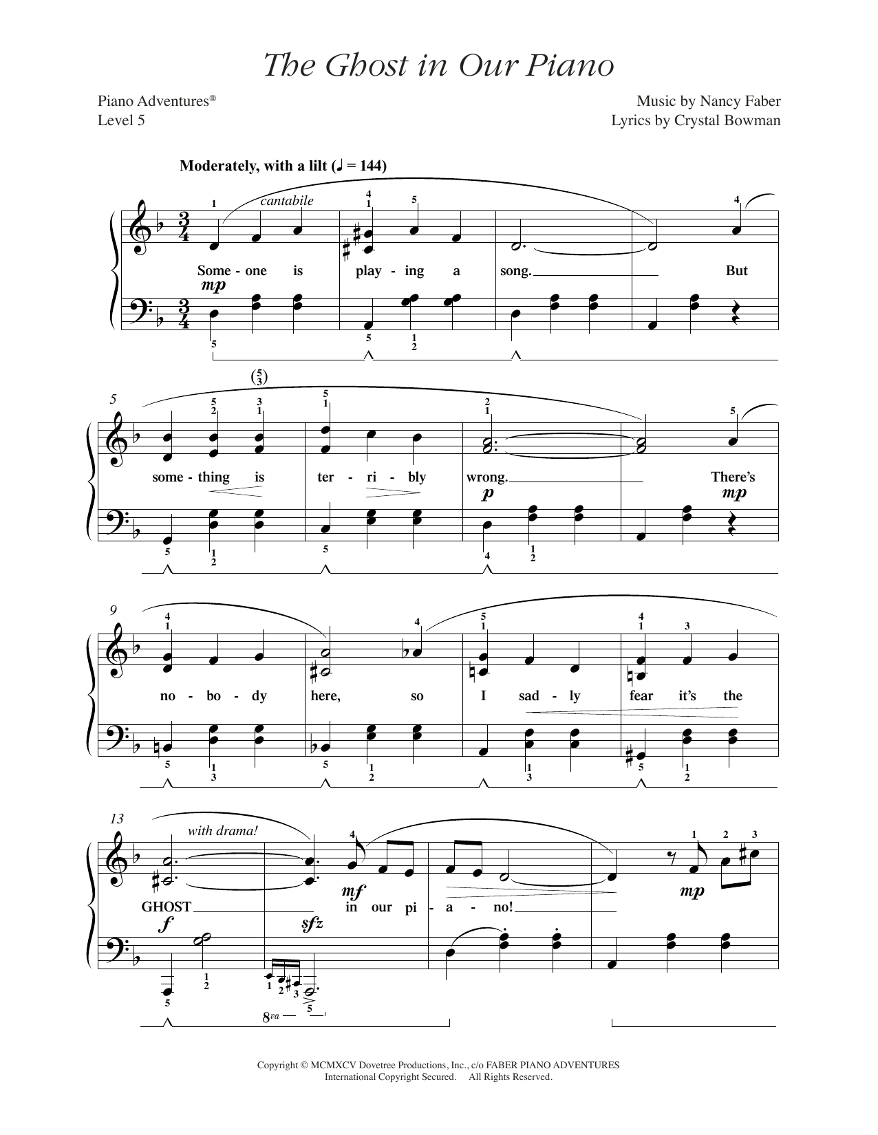 Download Nancy Faber The Ghost in Our Piano Sheet Music