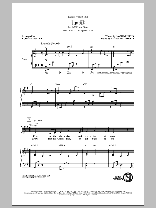 Download Audrey Snyder The Gift Sheet Music
