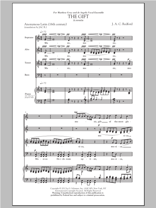 Download Jac Redford The Gift Sheet Music