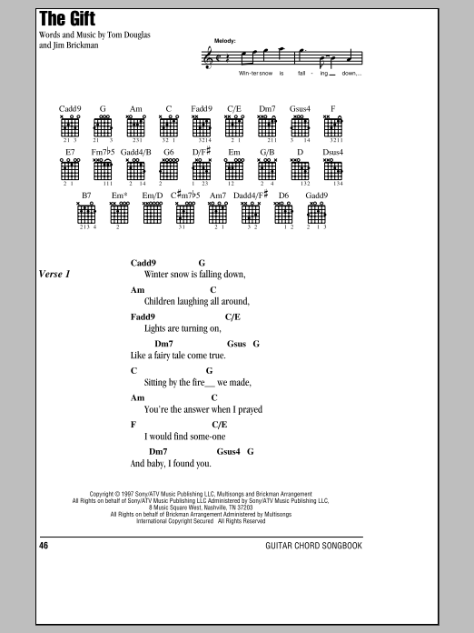 Download Jim Brickman The Gift Sheet Music