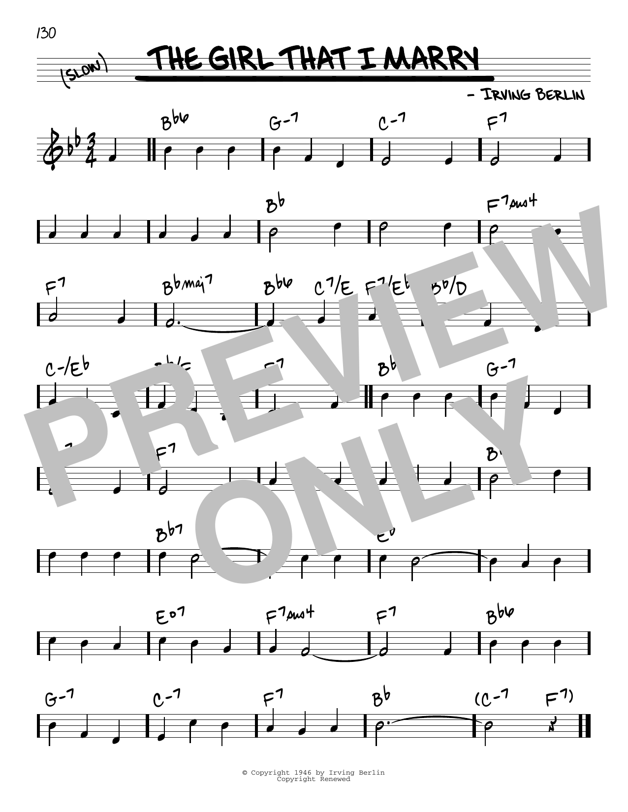 Download Irving Berlin The Girl That I Marry Sheet Music
