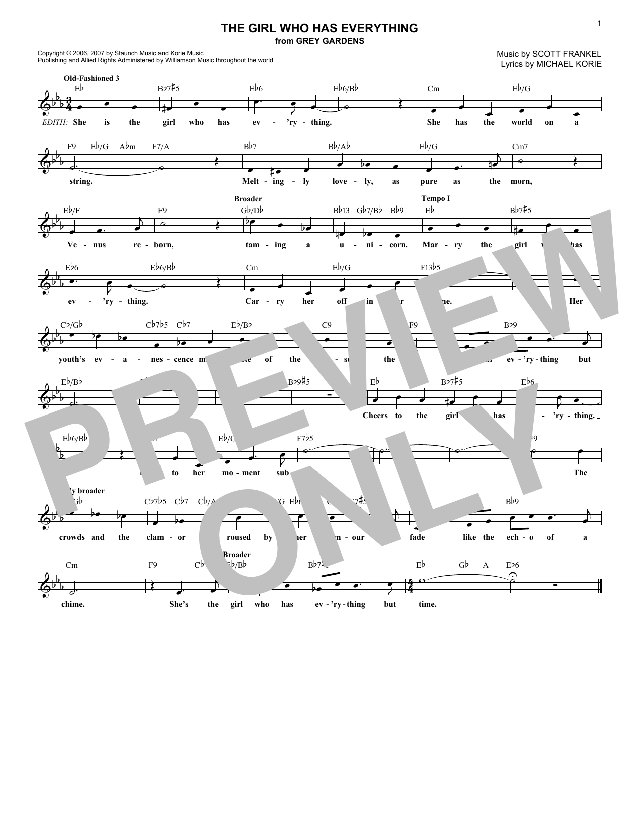 Download Scott Frankel The Girl Who Has Everything Sheet Music