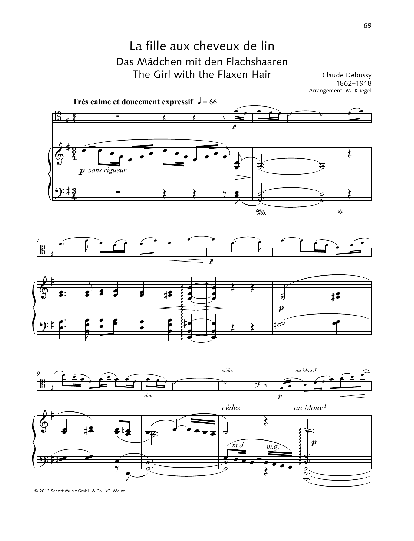 Download Claude Debussy The Girl with the Flaxen Hair Sheet Music