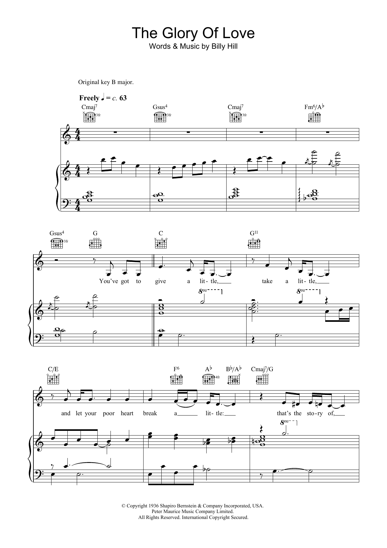 Download Bette Midler The Glory Of Love Sheet Music