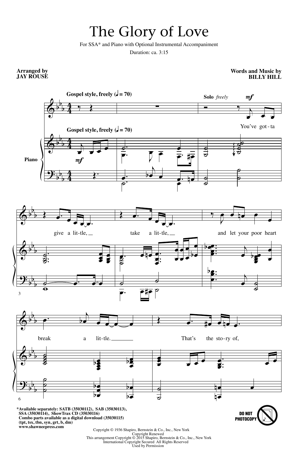 Download Jay Rouse The Glory Of Love Sheet Music