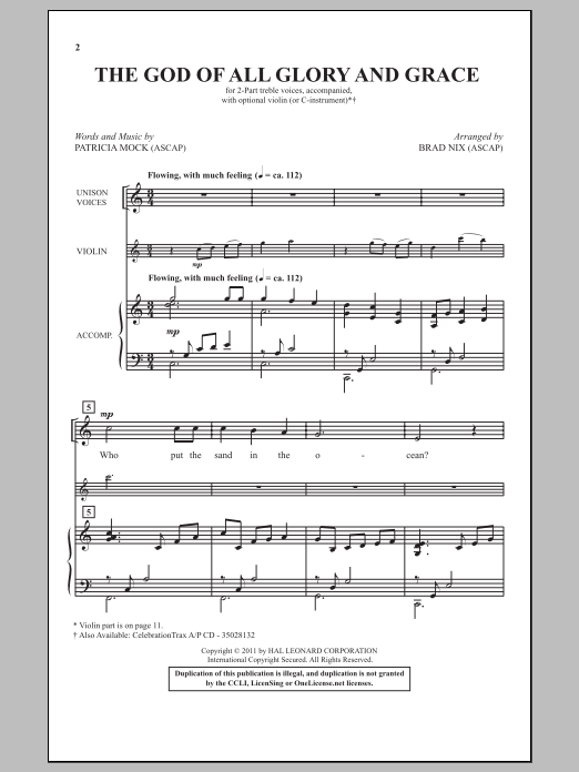 Download Brad Nix The God Of All Glory And Grace Sheet Music