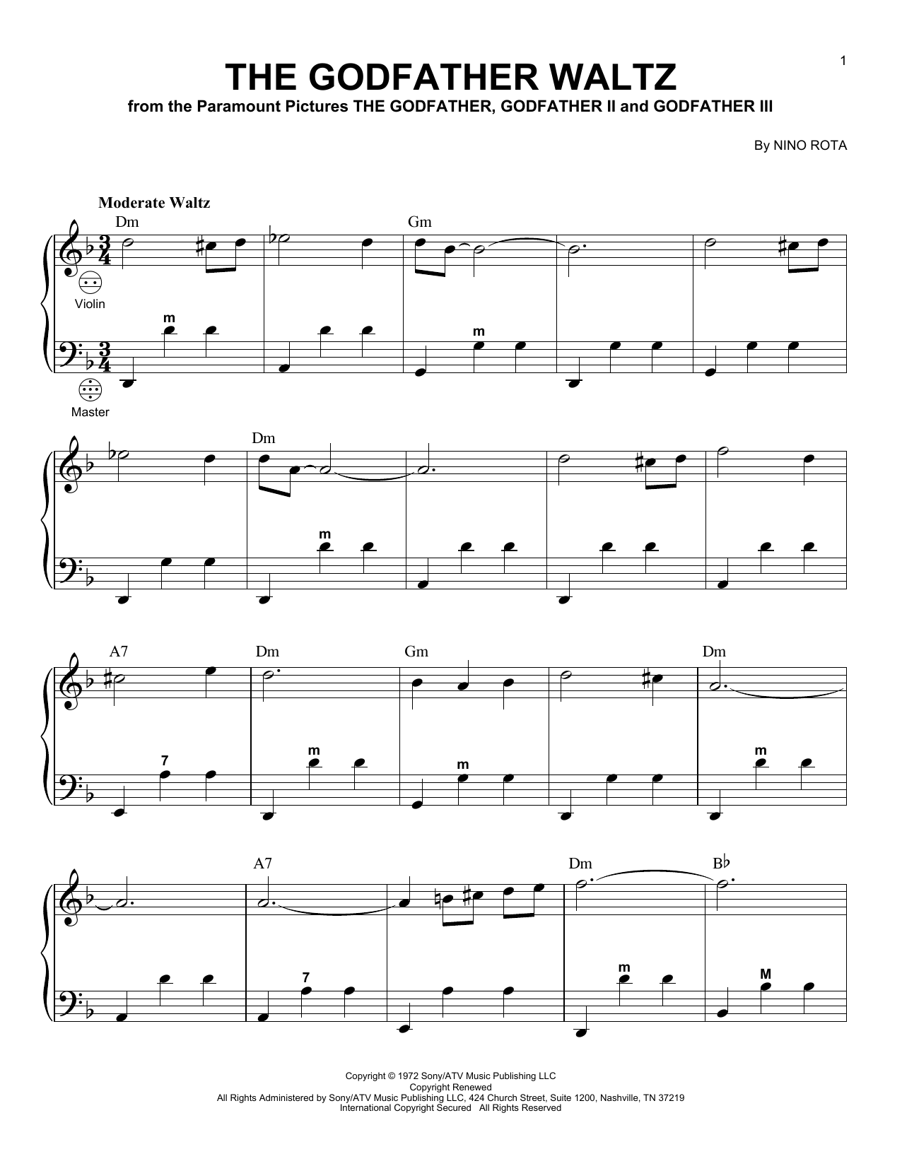Download Gary Meisner The Godfather Waltz Sheet Music
