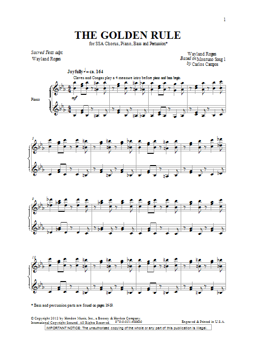 Download Wayland Rogers The Golden Rule Sheet Music