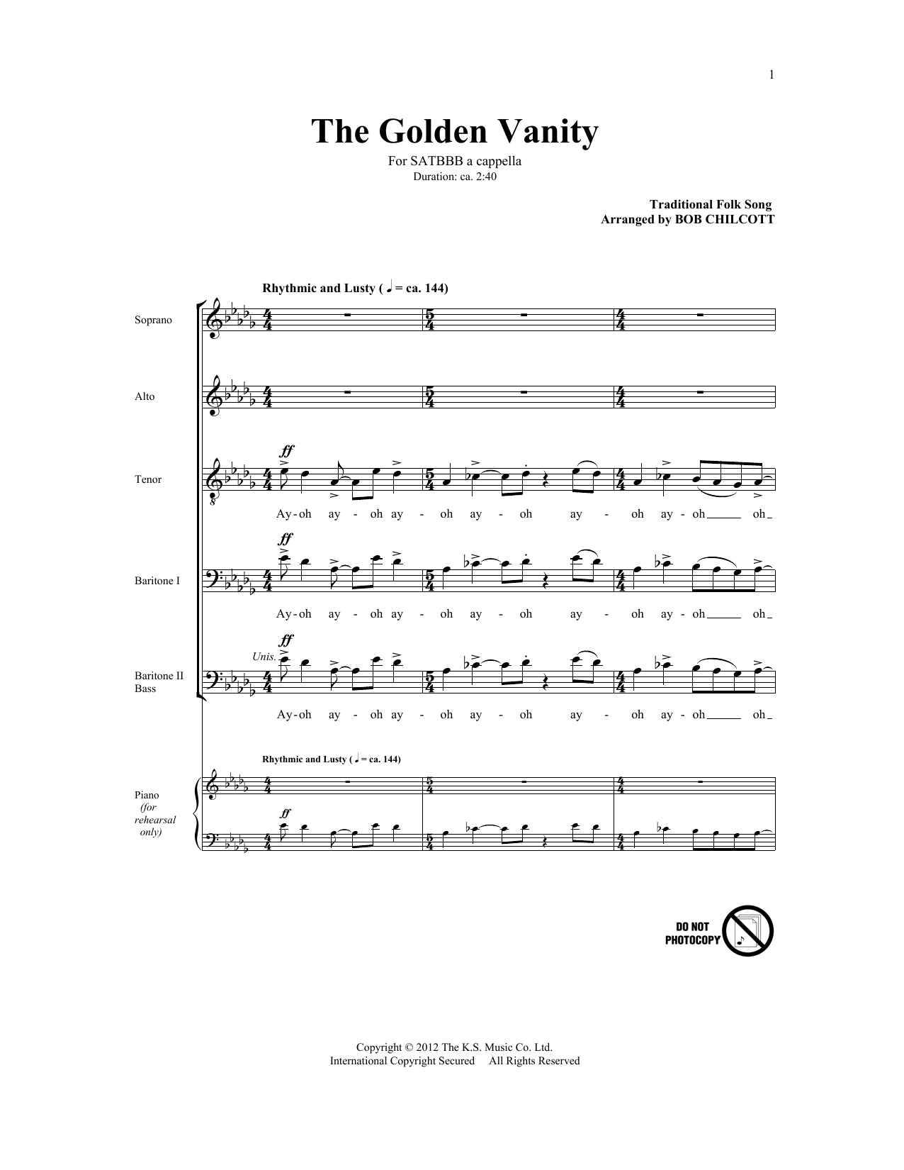Download Traditional Folksong The Golden Vanity (arr. Bob Chilcott) Sheet Music