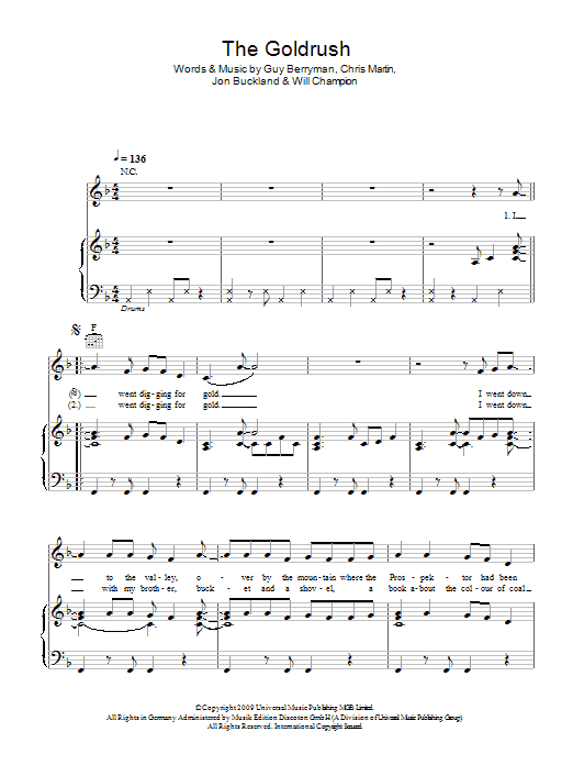 Download Coldplay The Goldrush Sheet Music