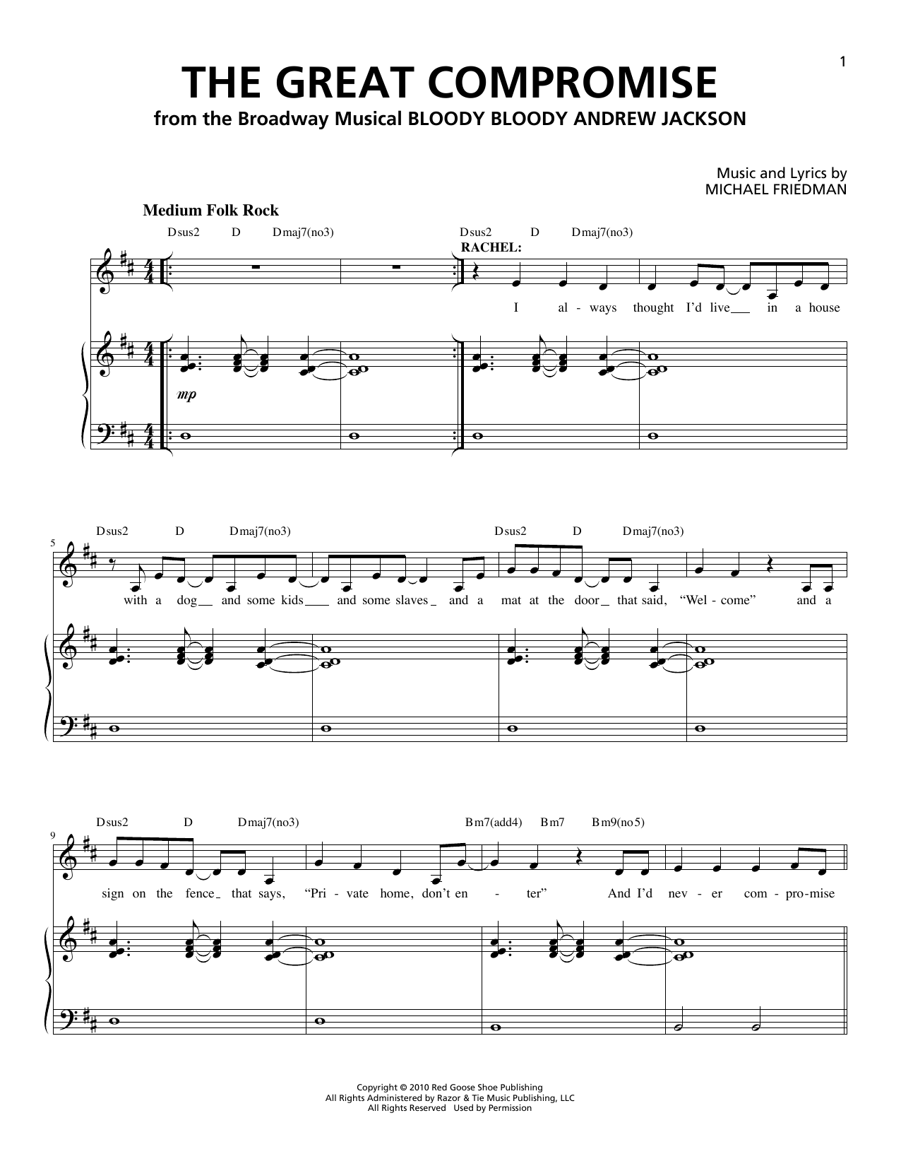 Download Michael Friedman The Great Compromise Sheet Music