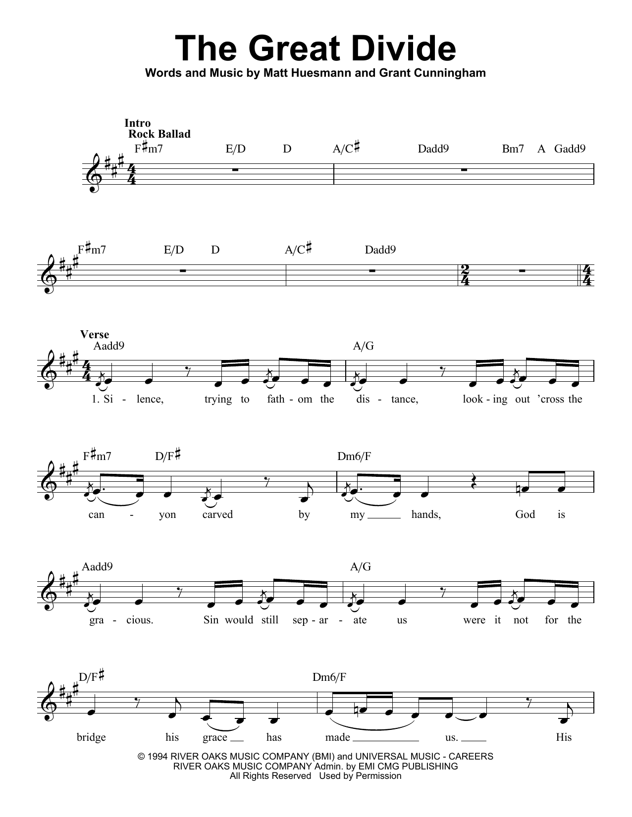 Download Point Of Grace The Great Divide Sheet Music