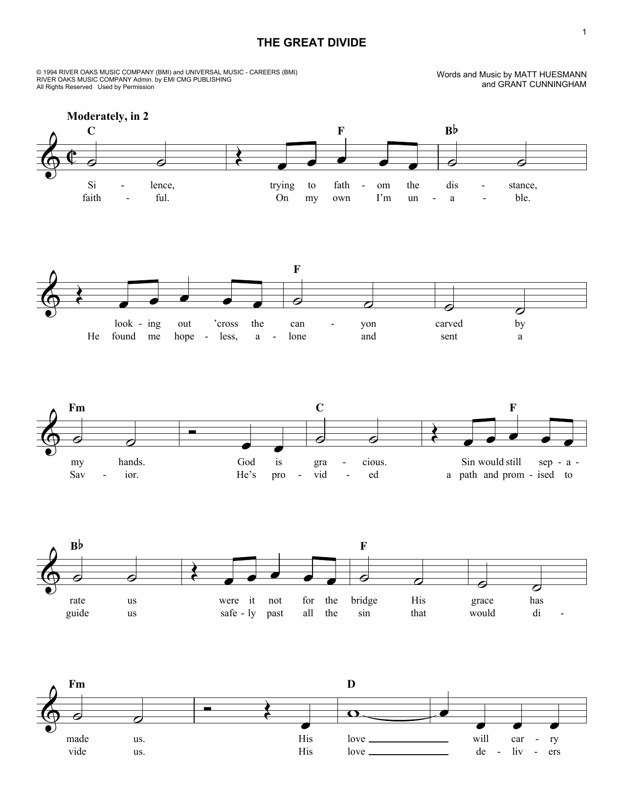 Download Point Of Grace The Great Divide Sheet Music