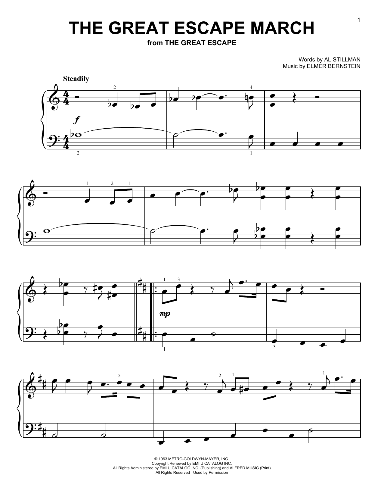 Download Elmer Bernstein The Great Escape March (from The Great Sheet Music