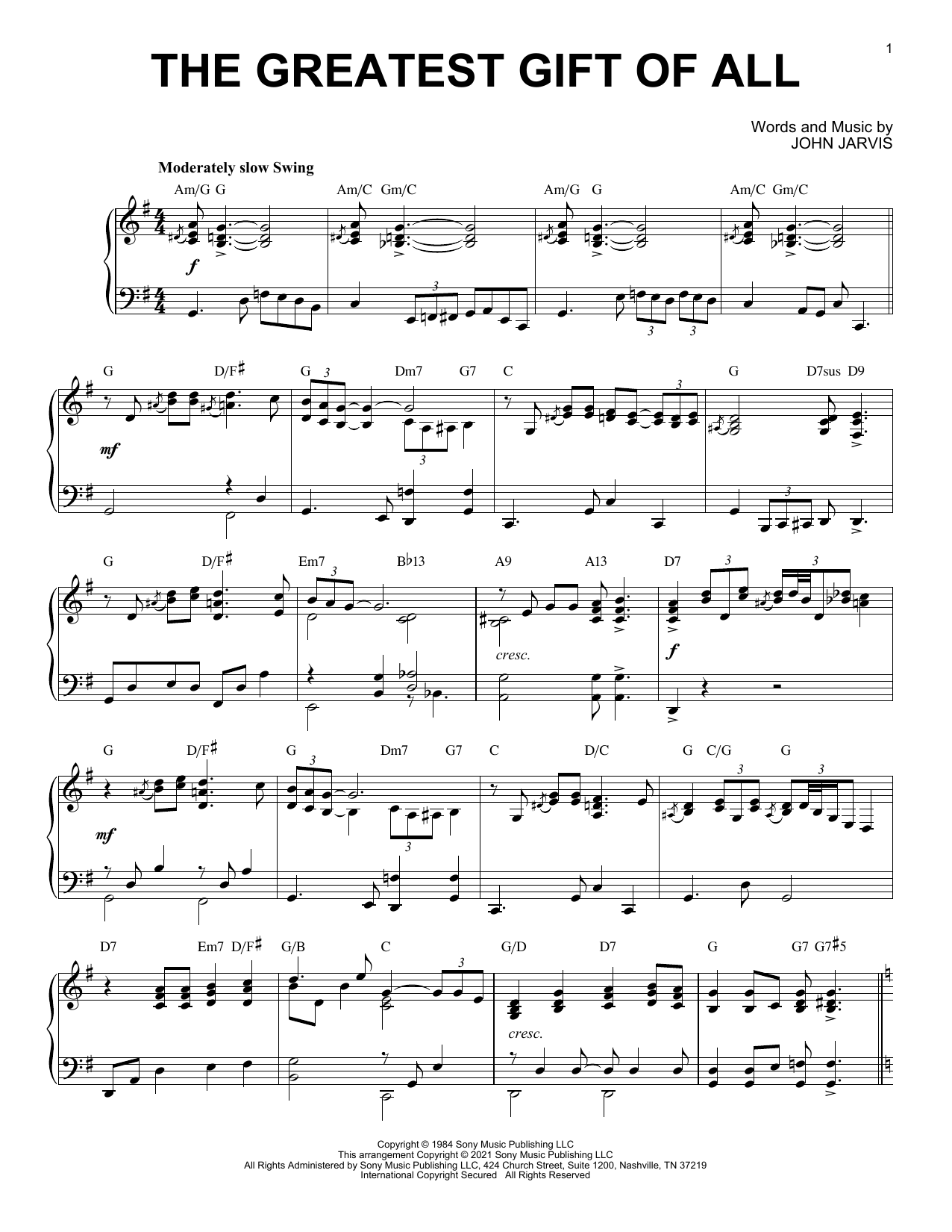 Download Kenny Rogers and Dolly Parton The Greatest Gift Of All [Jazz version] Sheet Music