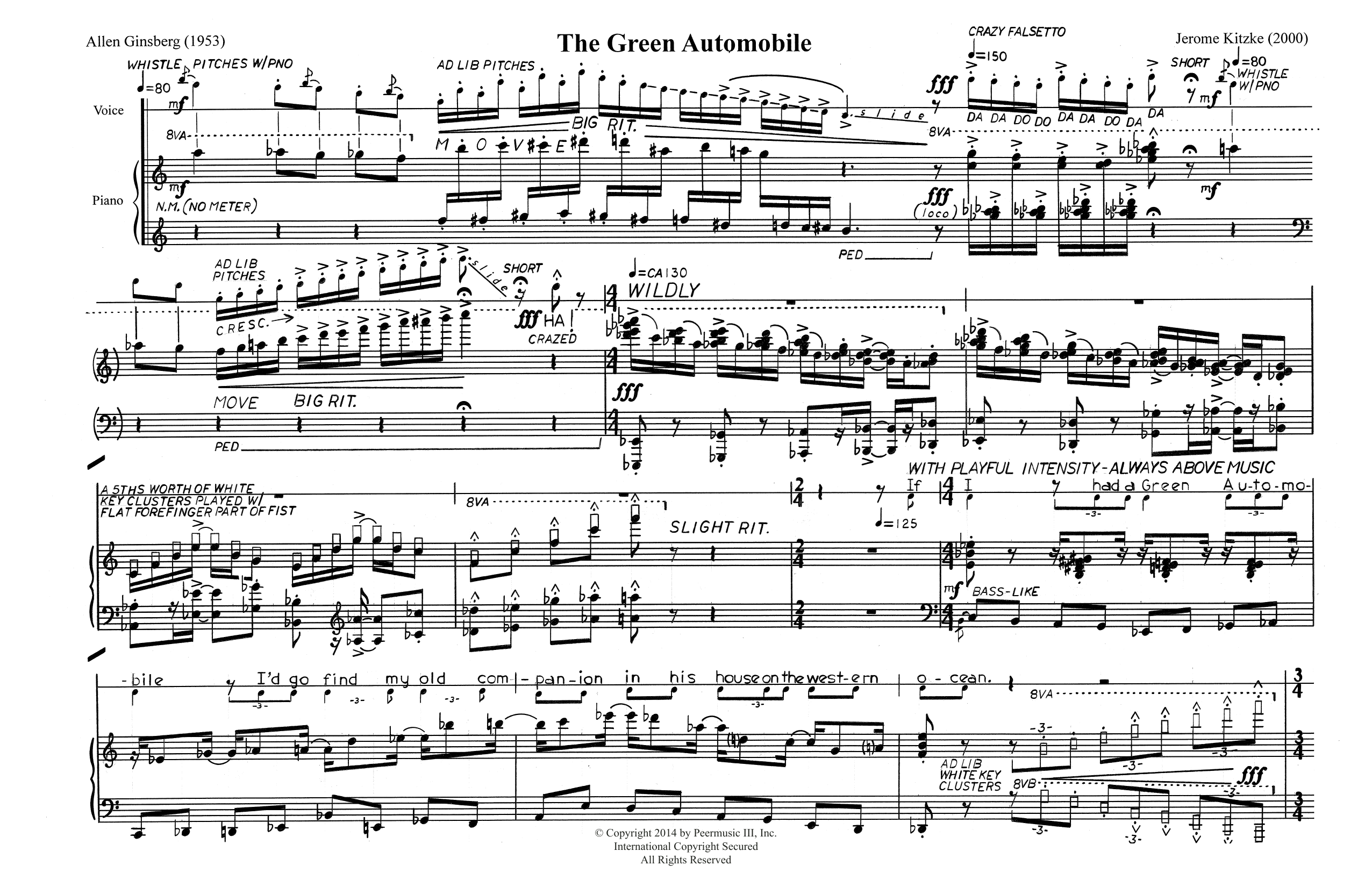 Download Jerome Kitzke The Green Automobile Sheet Music