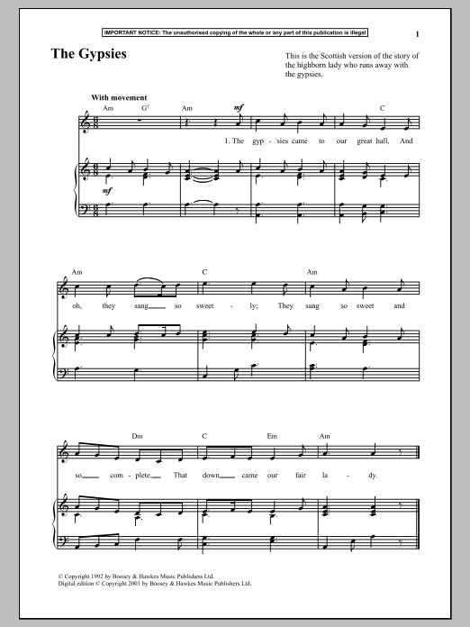 Download Anonymous The Gypsies Sheet Music