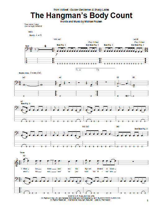 Download Volbeat The Hangman's Body Count Sheet Music