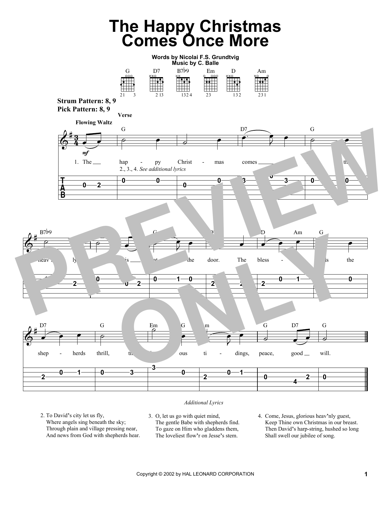 Download Nikolai F.S. Grundtvig The Happy Christmas Comes Once More Sheet Music