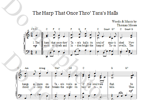 Download Thomas Moore The Harp That Once Thro Tara's Halls Sheet Music