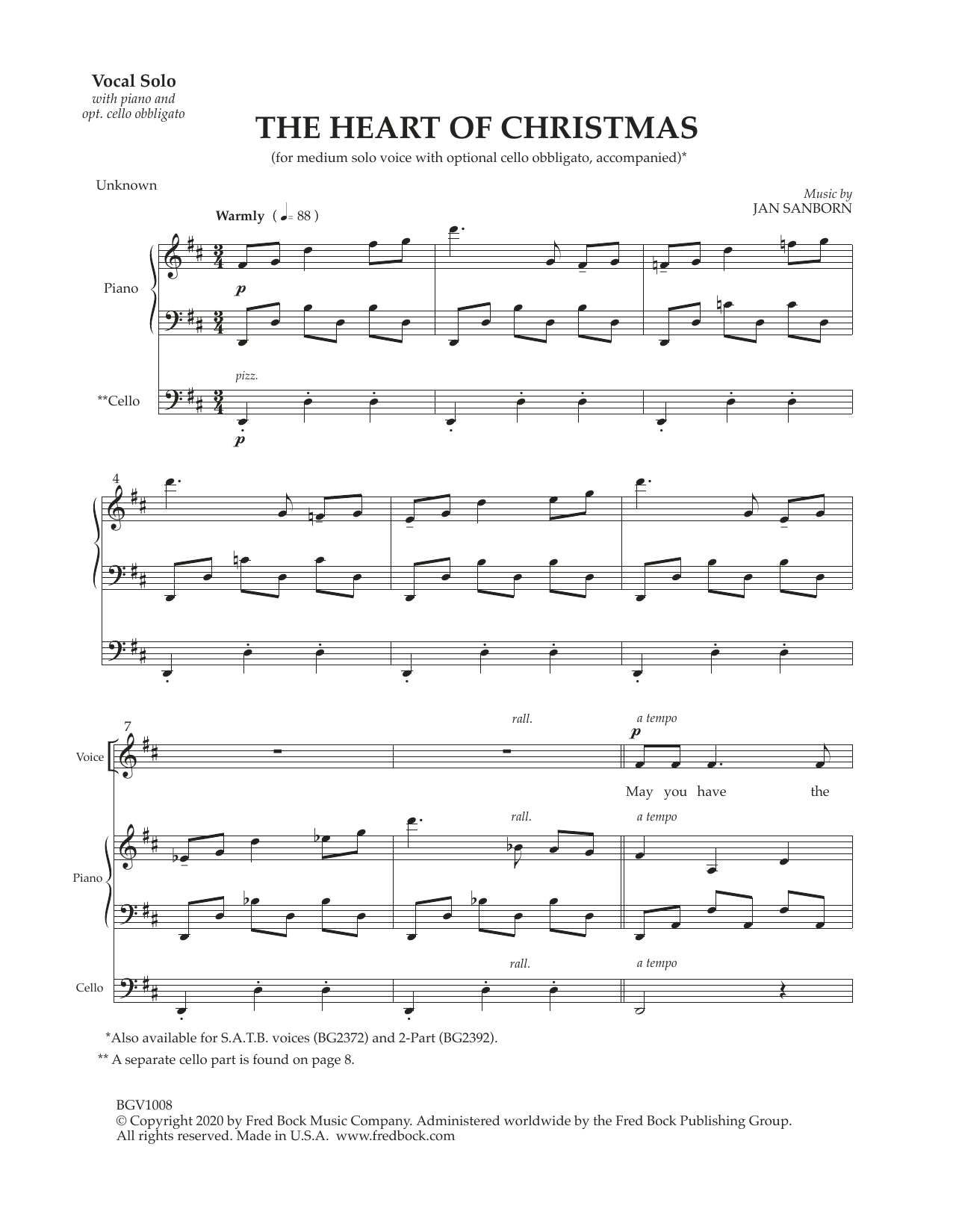 Download Jan Sanborn The Heart Of Christmas (with optional c Sheet Music