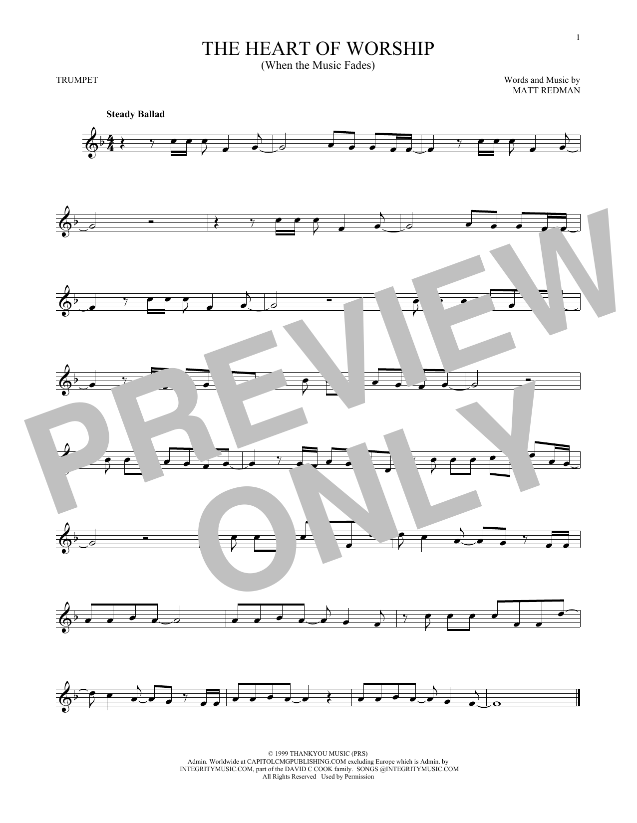 Matt Redman The Heart Of Worship (When The Music Fades) sheet music notes printable PDF score