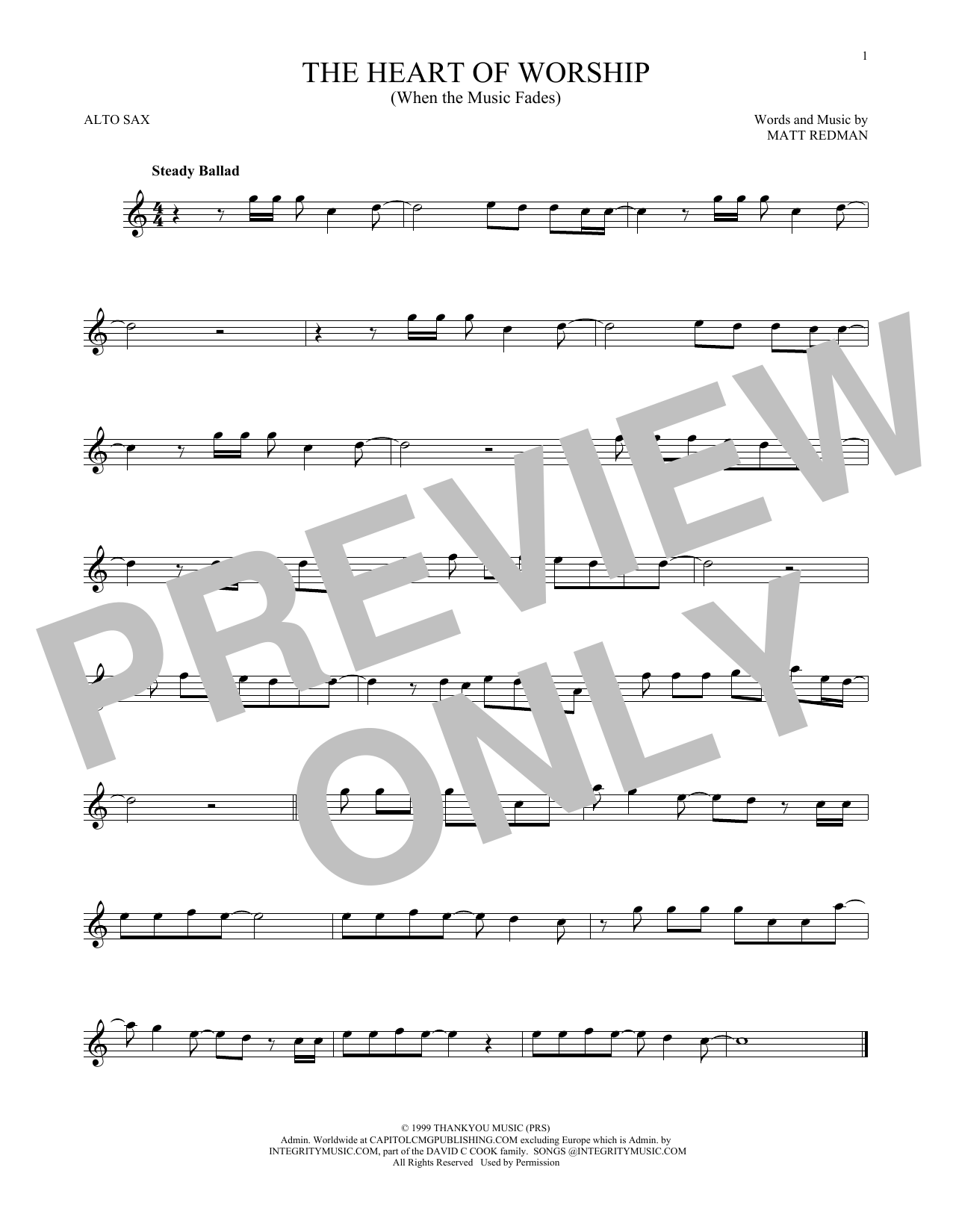 Matt Redman The Heart Of Worship (When The Music Fades) sheet music notes printable PDF score