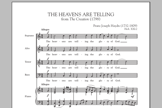Download Franz Joseph Haydn The Heavens Are Telling Sheet Music