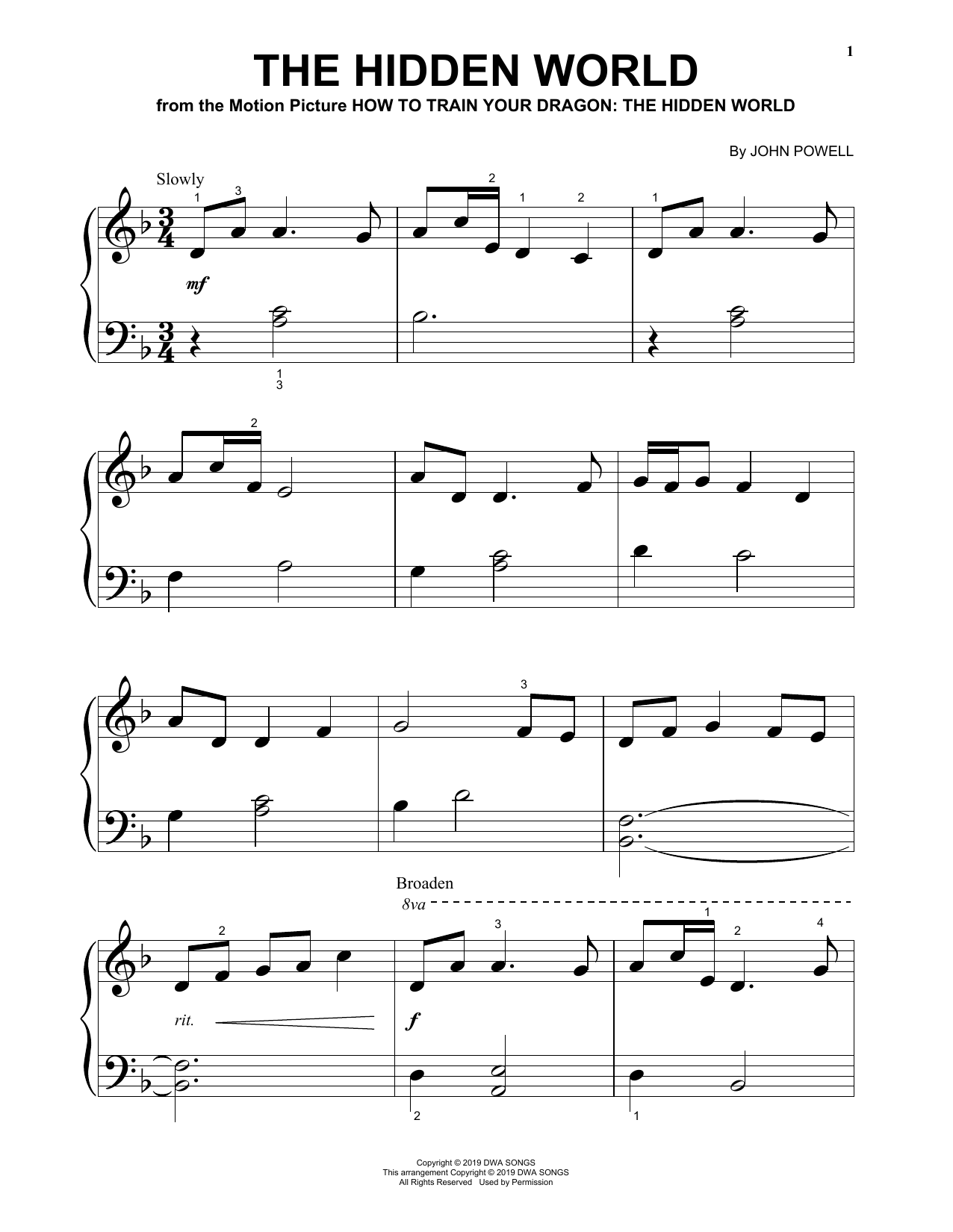Download John Powell The Hidden World (from How To Train You Sheet Music