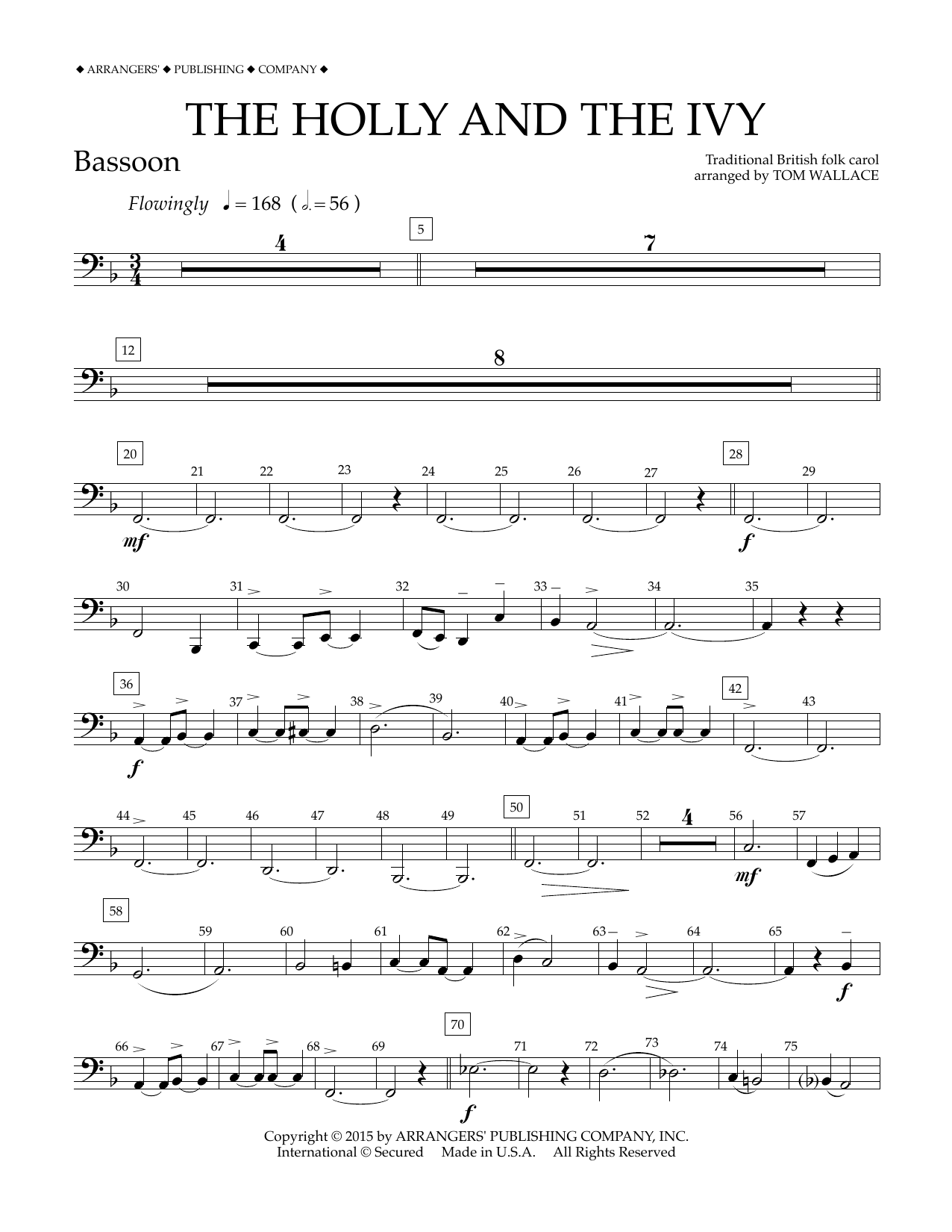 Download Tom Wallace The Holly and the Ivy - Bassoon Sheet Music