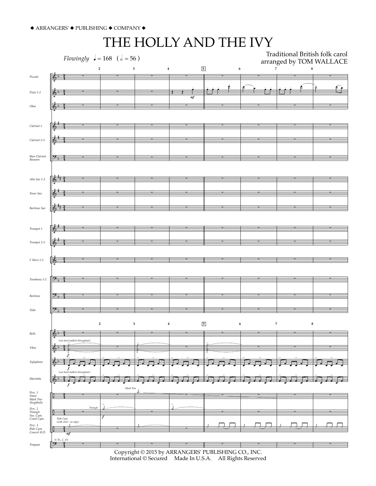 Download Tom Wallace The Holly and the Ivy - Conductor Score Sheet Music