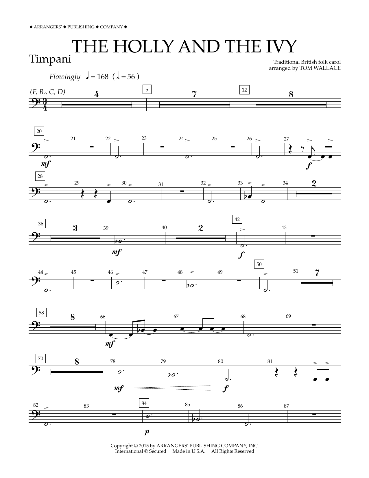 Download Tom Wallace The Holly and the Ivy - Timpani Sheet Music