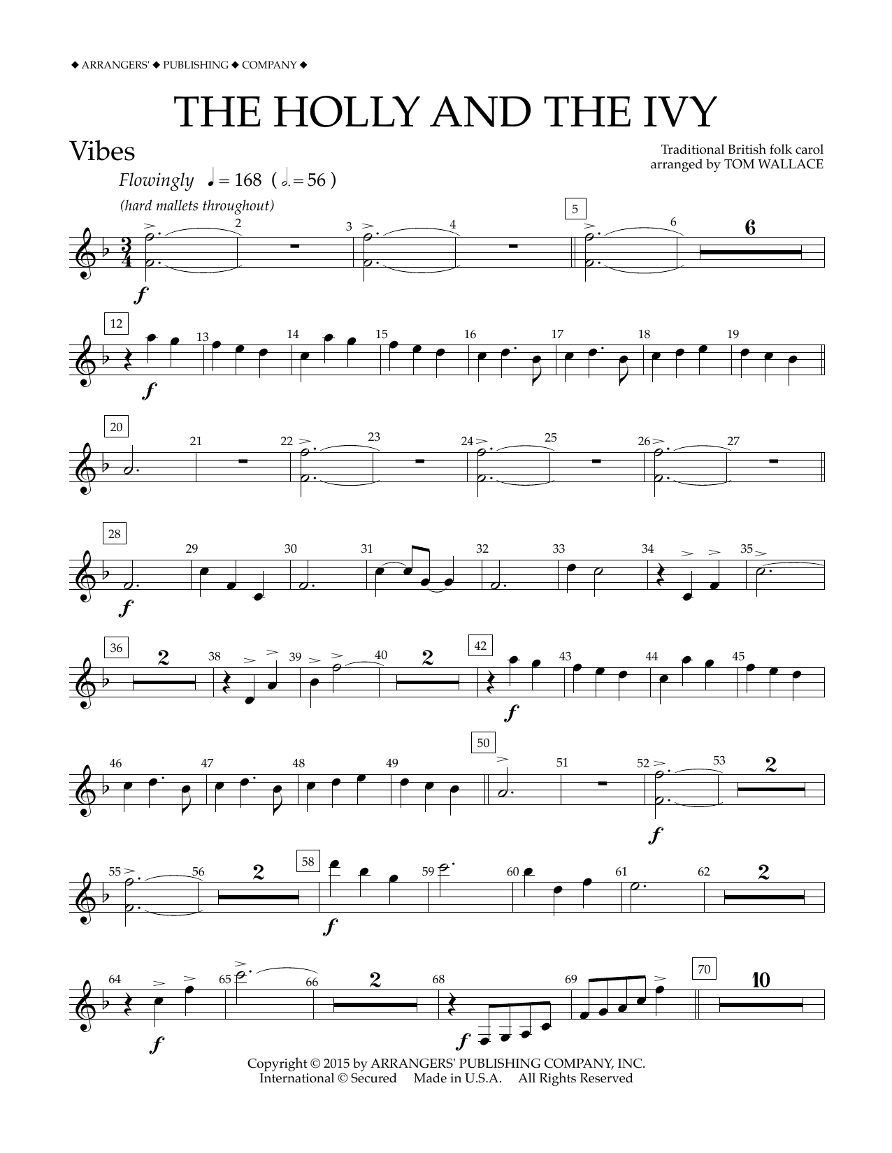Download Tom Wallace The Holly and the Ivy - Vibes Sheet Music