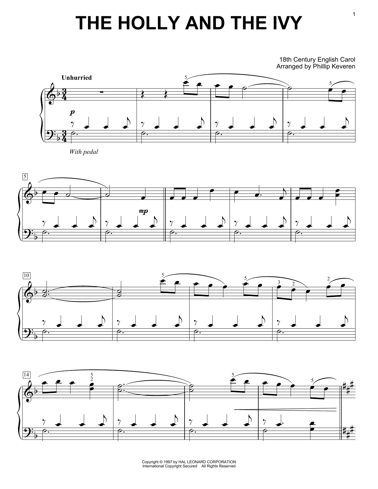 Download 18th Century English Carol The Holly And The Ivy (arr. Phillip Kev Sheet Music