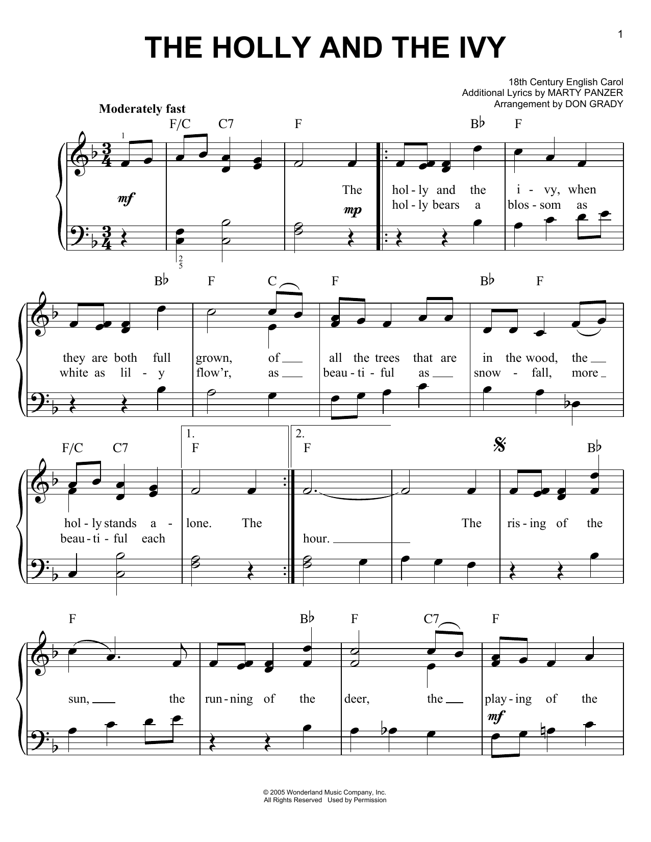 Download Traditional The Holly And The Ivy Sheet Music