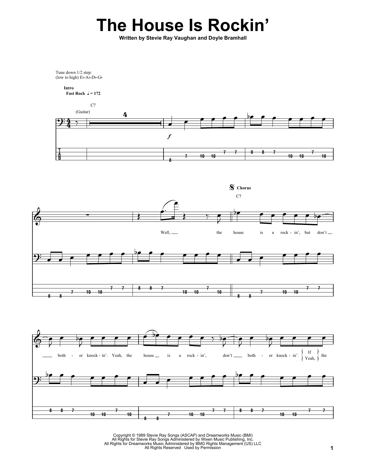 Download Stevie Ray Vaughan The House Is Rockin' Sheet Music