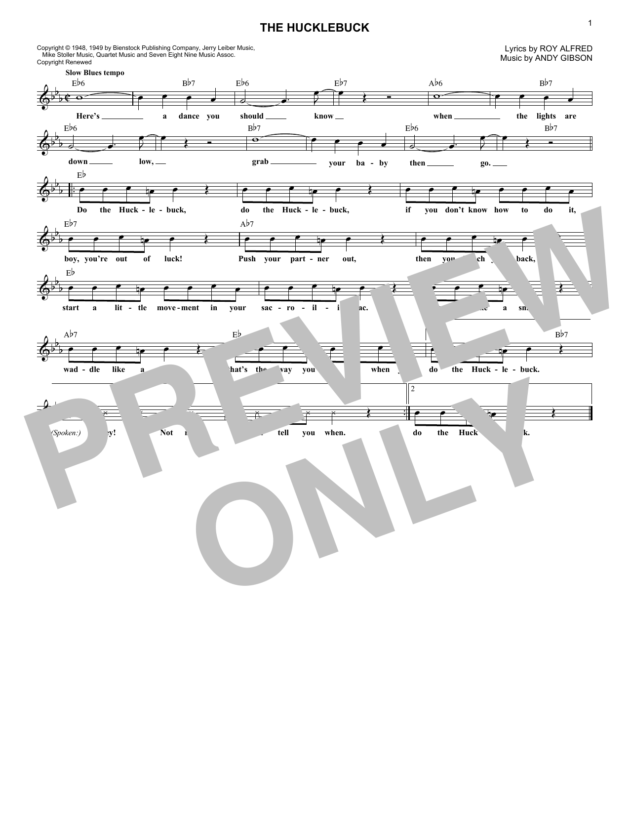 Download Andy Gibson The Hucklebuck Sheet Music