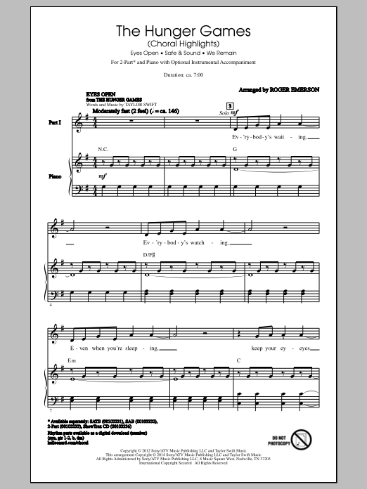 Download Various The Hunger Games (Choral Highlights) (a Sheet Music