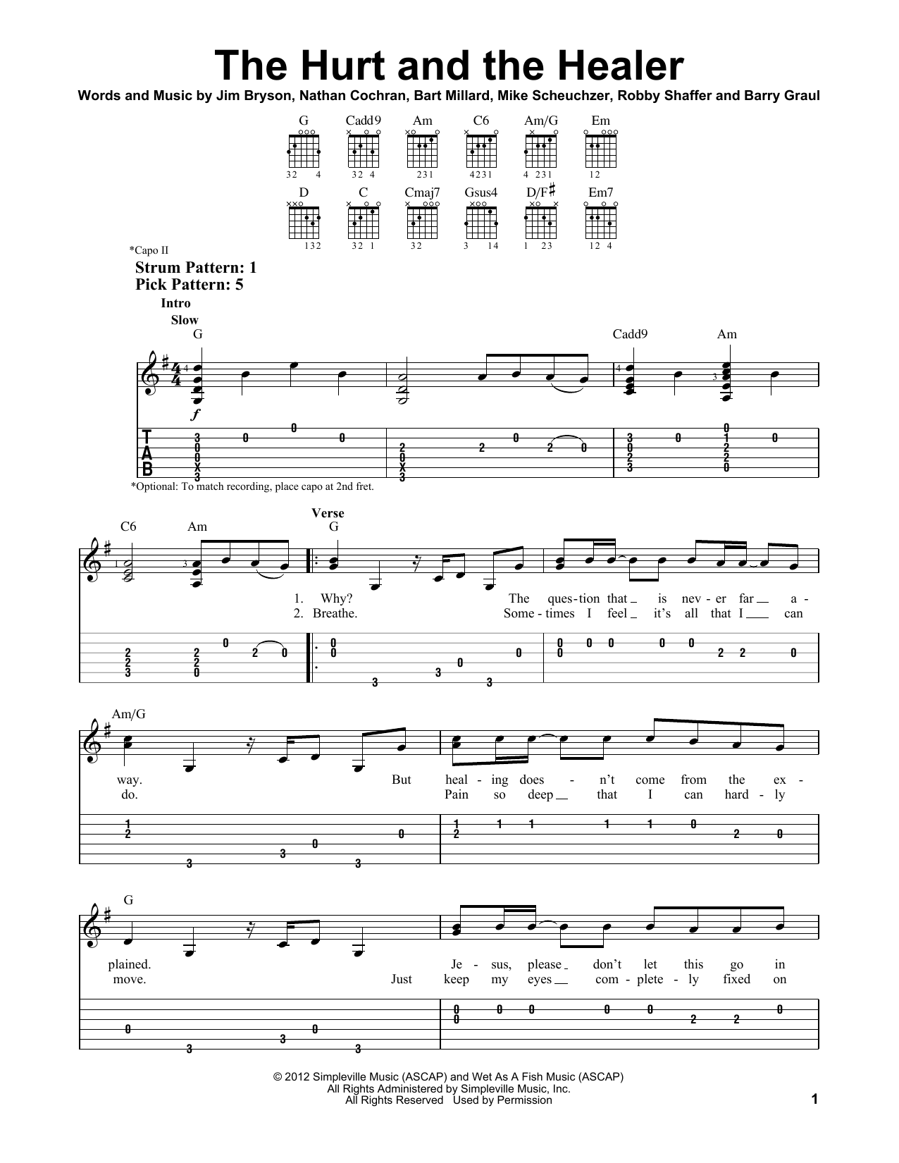 Download MercyMe The Hurt And The Healer Sheet Music