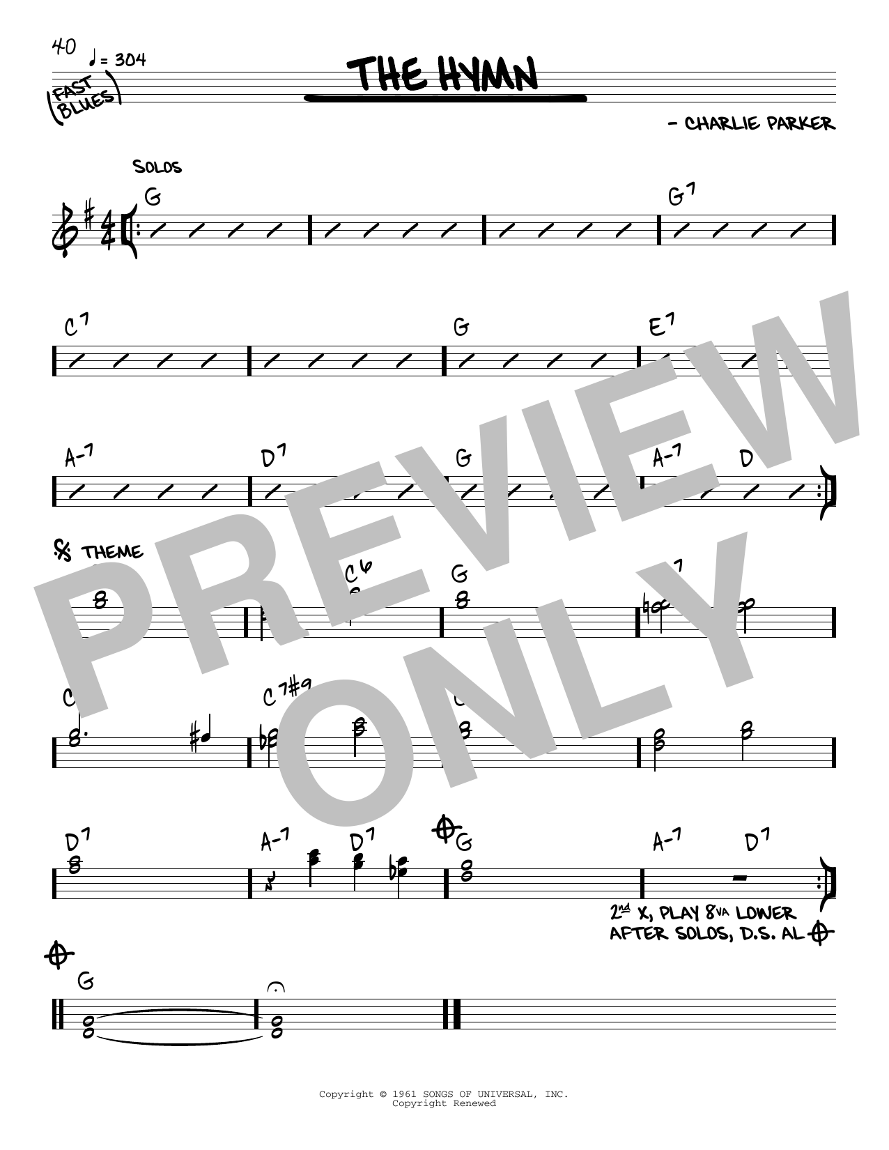 Download Charlie Parker The Hymn Sheet Music