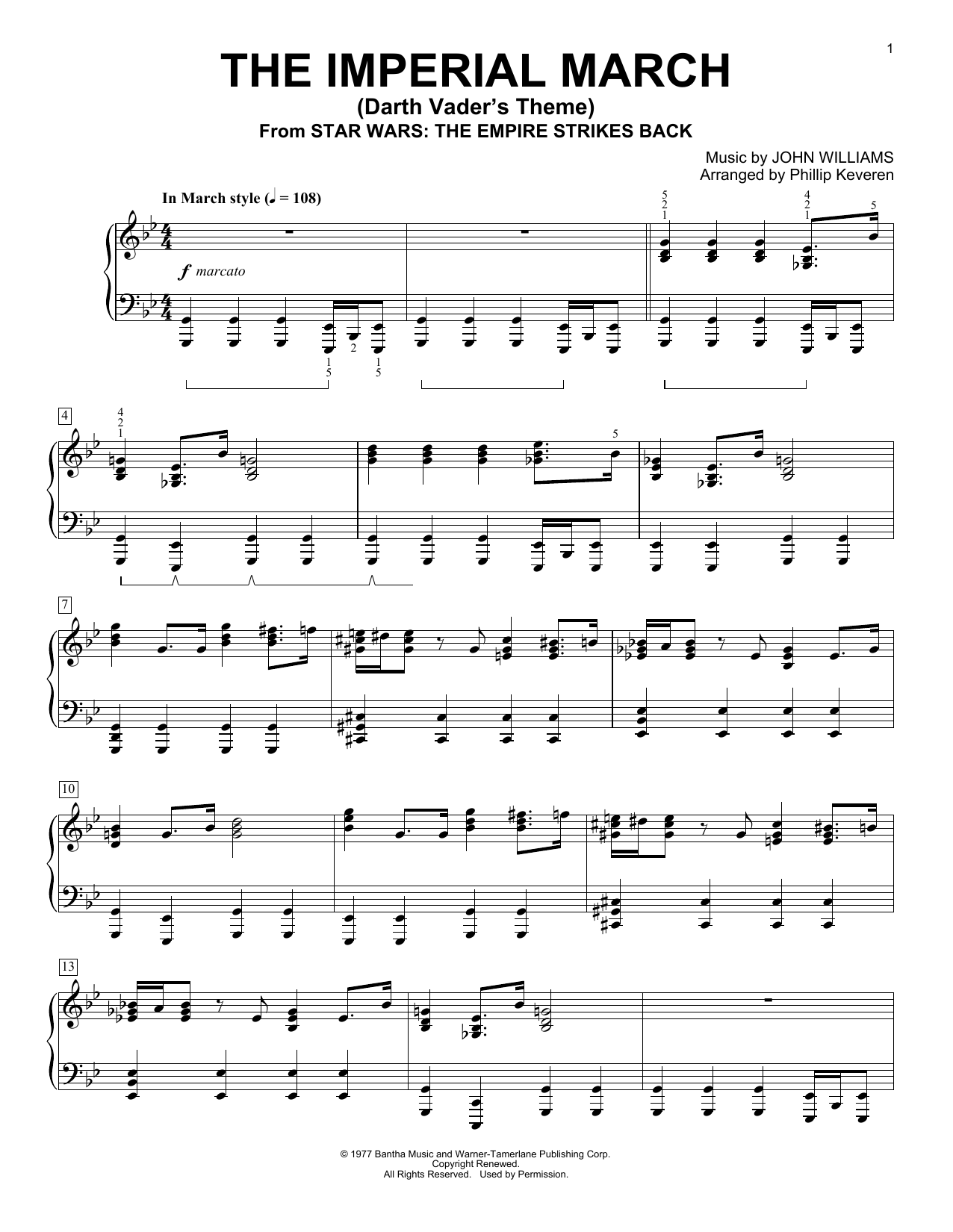 Download Phillip Keveren The Imperial March (Darth Vader's Theme Sheet Music