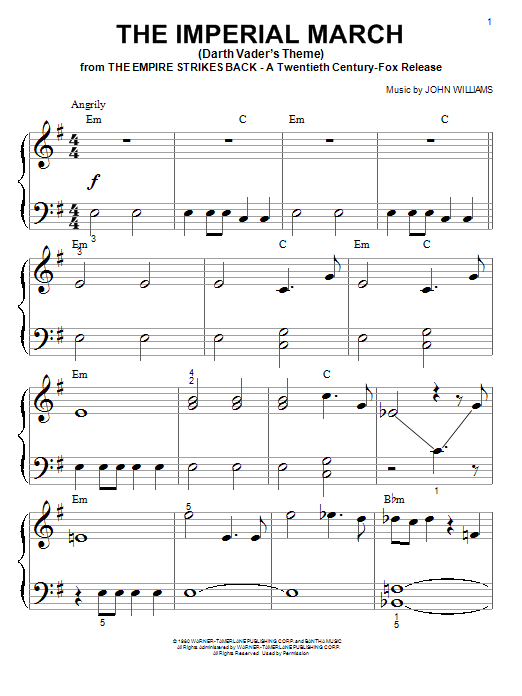 Download John Williams The Imperial March (Darth Vader's Theme Sheet Music
