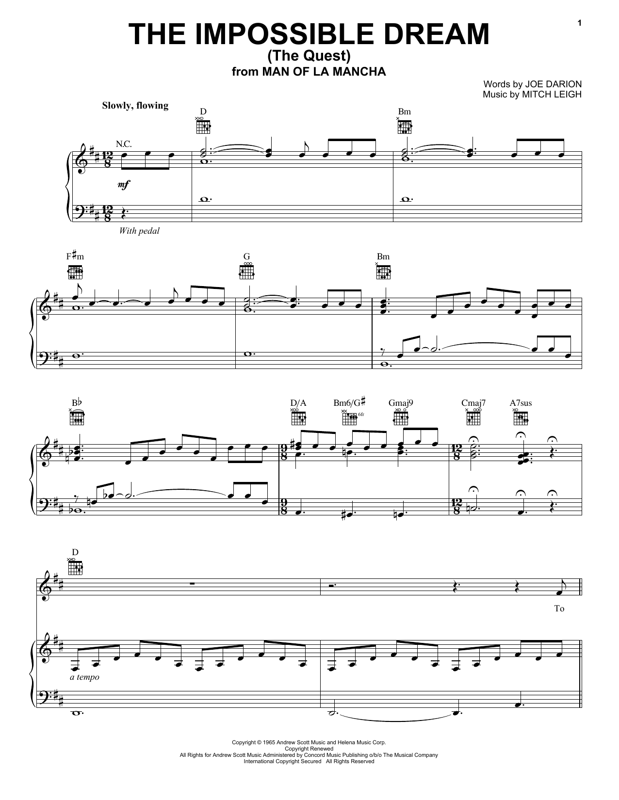 Download Luther Vandross The Impossible Dream (The Quest) Sheet Music