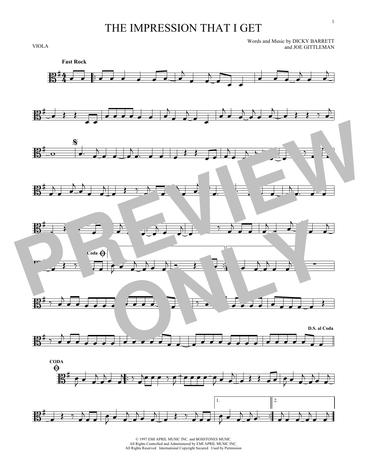 Download The Mighty Mighty Bosstones The Impression That I Get Sheet Music