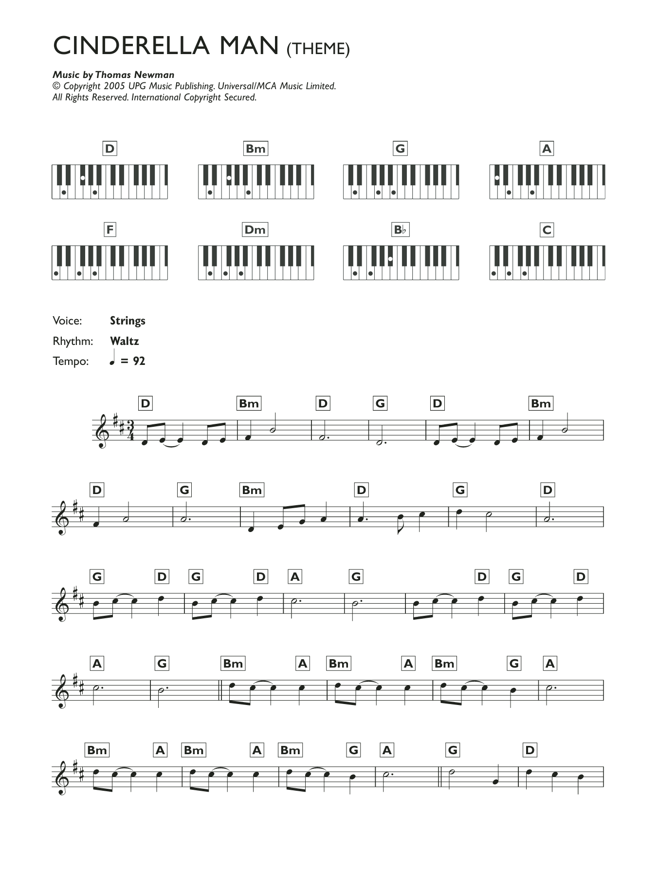 Download Thomas Newman The Inside Out/Cinderella Man (theme fr Sheet Music
